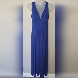 Loveappella Womens Summer Sleeveless Dress Extra Long Stretchy Royal Blue Small